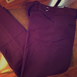 Burgundy crop pants